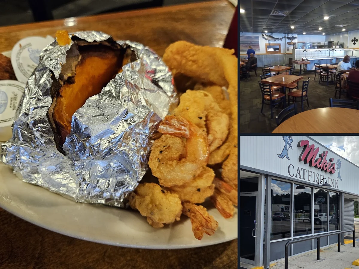 Dining room tables at a seafood restaurant